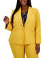 Фото #5 товара Plus Size Crepe One-Button Blazer