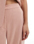 Фото #10 товара ASOS DESIGN relaxed wide leg tailored trouser in pink brushed stripe co-ord