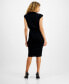 Women's Mesh Blouson Ruched-Skirt Midi Dress, Created for Macy's Черный, 2XS - фото #2