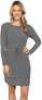 Фото #1 товара CARVE Designs 243813 Womens Long Sleeve Sheath Dress Gray Striped Size Large