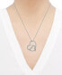 ფოტო #2 პროდუქტის Diamond Heart-in-Heart 18" Pendant Necklace (1/2 ct. t.w.) in 10k White Gold