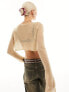 Фото #3 товара Something New X Chloe Frater open cropped knit top in beige