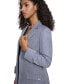 Petite Cuffed Open-Front Padded-Shoulder Blazer