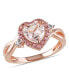 ფოტო #1 პროდუქტის Morganite Pink Tourmaline and Diamond Accent Heart Ring