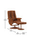 Massaging Multi-Position Recliner And Ottoman With Wrapped Base