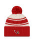 Men's Cream, Cardinal Arizona Cardinals 2022 Sideline Sport Cuffed Pom Knit Hat