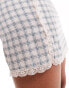 Фото #2 товара Monki mini satin lace skirt in pink check