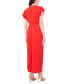 ფოტო #2 პროდუქტის Women's Tie-Waist Flutter-Sleeve V-Neck Jumpsuit