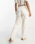 Фото #8 товара ASOS DESIGN slim cargo with lace up detail in beige co-ord
