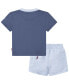 ფოტო #2 პროდუქტის Baby Boys Batwing Stripe Tee and Cargo Shorts Set