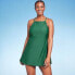 Фото #2 товара Women's High Neck Swim Dress - Kona Sol Dark Green S