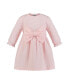 Baby Girls Bow-Front Long Sleeve Fit-and-Flare Sweater Dress