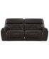 Фото #7 товара CLOSEOUT! Summerbridge 84" 2-Pc. Leather Sectional Sofa with 2 Power Reclining Chairs, Power Headrests and USB Power Outlet