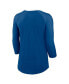 ფოტო #3 პროდუქტის Women's Royal Indianapolis Colts Raglan 3/4 Sleeve T-Shirt