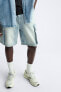 DENIM CARGO BERMUDA SHORTS