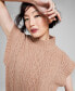 Фото #3 товара Women's Cable-Knit Mock-Neck Sleeveless Sweater