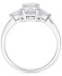 Фото #4 товара Moissanite (1-3/8 ct. t.w.) Octagon-Cut Cluster Engagement Ring in Sterling Silver