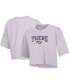 Women's Lavender LSU Tigers Boyfriend Cropped T-shirt