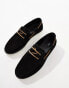 Фото #2 товара ASOS DESIGN lace up boat shoes in black suede