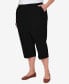 ფოტო #5 პროდუქტის Plus Size Classic Stretch Waist Accord Capri Pants with Button Hem