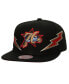 ფოტო #1 პროდუქტის Men's Black Philadelphia 76ers Hardwood Classics Soul Double Trouble Lightning Snapback Hat