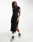 Фото #8 товара Cotton:On short sleeve ribbed midi dress in black