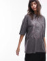 Topshop graphic license Megadeath oversized tee in charcoal