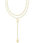 ფოტო #1 პროდუქტის 14k Gold-Plated Marquise Pendant Layered Lariat Necklace, 16-1/2" + 3" extender