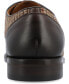 ფოტო #3 პროდუქტის Men's Paris Handcrafted Leather and Wool Asymmetrical Oxford Lace-up Dress Shoes