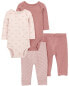 Baby 4-Piece PurelySoft Long-Sleeve Bodysuits & Pants Set 9M