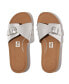 Фото #3 товара FitFop Women's iQushion Adjustable Buckle Metallic-Leather Slides