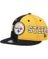 Men's Black, Gold Pittsburgh Steelers Team Split 9FIFTY Snapback Hat Черный - фото #1