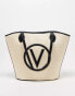 Фото #1 товара Valentino covent shopper bag with removable pouch in black & natural