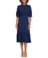 Фото #1 товара Women's Smocked-Bodice Tiered Midi Dress
