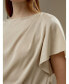 ფოტო #3 პროდუქტის Women's Short Rippled Batwing Sleeves Silk Shirt