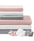 Фото #9 товара Microfiber 7-Pc. Sheet Set with Satin Pillowcases and Satin Hair-Tie, Queen