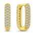 Sparkling gold-plated earrings with zircons EA1023Y