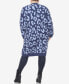 ფოტო #2 პროდუქტის Plus Size Leopard Print Open Front Sherpa Sweater