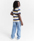 Фото #2 товара Big Boys Rugby Striped Henley T-Shirt, Created for Macy's