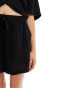 Фото #5 товара Vero Moda mix & match linen blend loose a line shorts in black