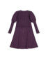 Big Girls Organic Long Sleeve Cable Bodice Sweater Dress Plum heather cable bodice, 7 - фото #1