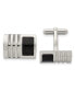 Фото #2 товара Stainless Steel Brushed Black Carbon Fiber Inlay Cufflinks