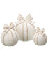 K&K Interiors 3Pc White Porcelain With Gold Accents Led Ornament Set Multi