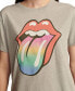 Фото #3 товара Women's Rolling Stones Rainbow Tongue Boyfriend Tee