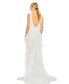 Фото #2 товара Women's High Low Tiered Gown With Built In Bodysuit