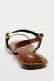 Flat leather slider sandals