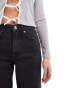 Фото #8 товара Only Juicy high waisted wide leg jeans in washed black