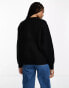 ASOS DESIGN Tall – Flauschiger, gerippter Pullover in Schwarz mit Rundhalsausschnitt Черный, L - EU 44-46 - фото #3