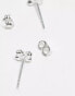 Фото #3 товара Kingsley Ryan diamante cross stud earrings in sterling silver