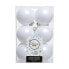 Christmas Baubles Decoris 12 Units White Plastic Ø 6 cm